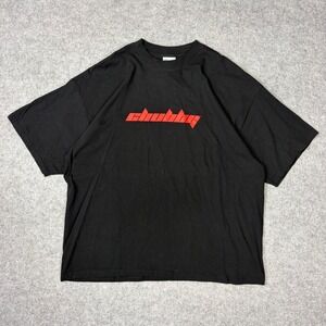 M&O Knits Chubby Graphic T-Shirt Mens XXL Black Red Heavyweight Cotton Tee